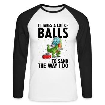 Body technician saying for car painters - Unisex Long Sleeve Baseball T-Shirt - white/black - Front - Nik (191cm)