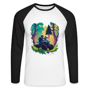 Quad Motorsport Offroad Biker Adventure Bike - Unisex Long Sleeve Baseball T-Shirt - white/black - Front - Nik (191cm)