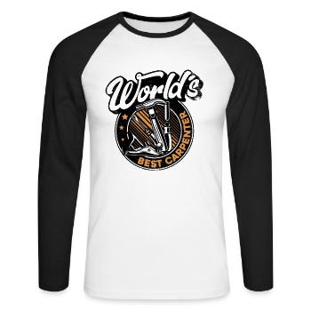 Le meilleur menuisier du monde Menuisier Technicien en bois - T-shirt baseball manches longues Homme - blanc/noir - Devant - Nik (191cm)