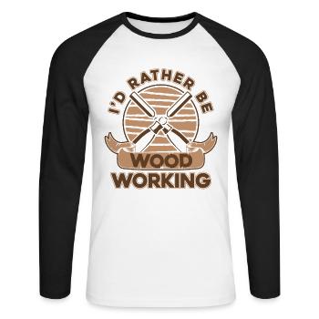 Je préfère travailler le bois Schreiner Carpenter - T-shirt baseball manches longues Homme - blanc/noir - Devant - Nik (191cm)