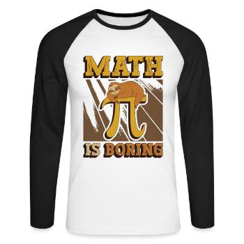 Math is boring, sloth sleeps on pi - Unisex Long Sleeve Baseball T-Shirt - white/black - Front - Nik (191cm)