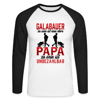 Galabauer eine Ehre Gärtner Landschaftsbauer - Unisex Baseballshirt langarm - Weiß/Schwarz - Vorne - Nik (191cm)