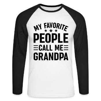 My Favorite People Call Me Grandpa - Grandpa Fathe - Unisex Long Sleeve Baseball T-Shirt - white/black - Front - Nik (191cm)