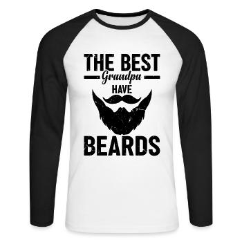 The Best Grandpa Have Beards - Best Grandpa Father - Unisex Long Sleeve Baseball T-Shirt - white/black - Front - Nik (191cm)