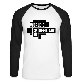 World's Best Officiant Pastor Wedding Officiant - Unisex Baseballshirt langarm - Weiß/Schwarz - Vorne - Nik (191cm)