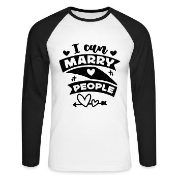 I Can Marry People Counselor Wedding Officiant - Unisex Long Sleeve Baseball T-Shirt - white/black - Front - Nik (191cm)