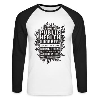 Being A Public Epidemiologist Healthcare Worker - Unisex Long Sleeve Baseball T-Shirt - white/black - Front - Nik (191cm)