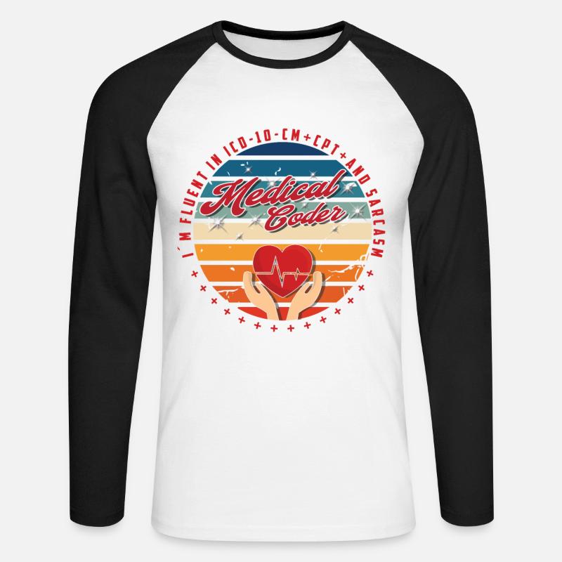 Medical Assistant - Medical Coder - Unisex Long Sleeve Baseball T-Shirt - white/black