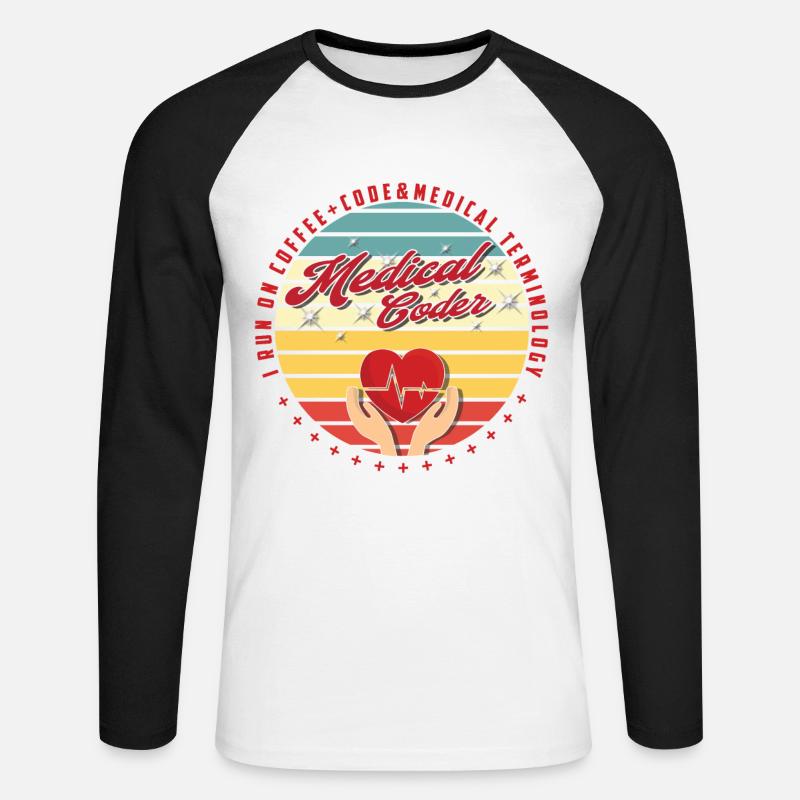 Medical Assistant - Medical Coder - Unisex Long Sleeve Baseball T-Shirt - white/black