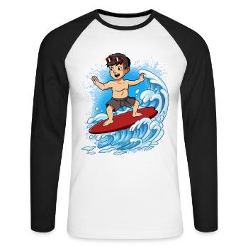 Surfeurs de vagues Surfeurs Surfeurs - T-shirt baseball manches longues Homme - blanc/noir - Devant - Nik (191cm)