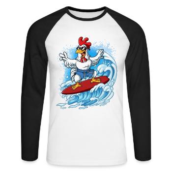 Surfeurs de vagues Surfeurs Surfeurs - T-shirt baseball manches longues Homme - blanc/noir - Devant - Nik (191cm)