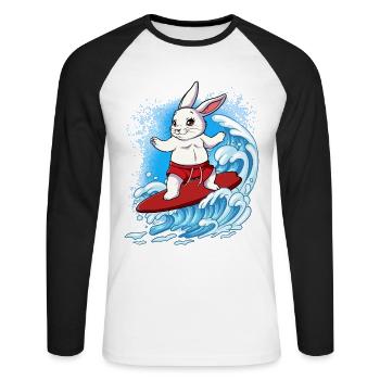 Surfeurs de vagues Surfeurs Surfeurs - T-shirt baseball manches longues Homme - blanc/noir - Devant - Nik (191cm)