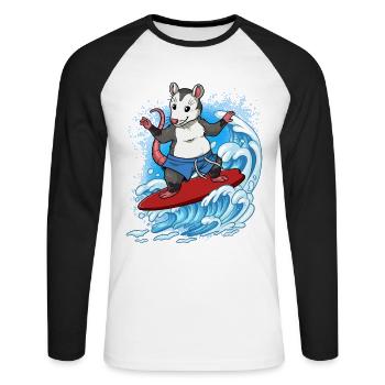 Surfeurs de vagues Surfeurs Surfeurs - T-shirt baseball manches longues Homme - blanc/noir - Devant - Nik (191cm)
