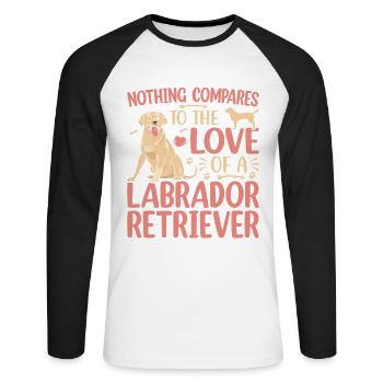 Rien ne se compare à l’amour d’un Labrador - T-shirt baseball manches longues Homme - blanc/noir - Devant - Nik (191cm)