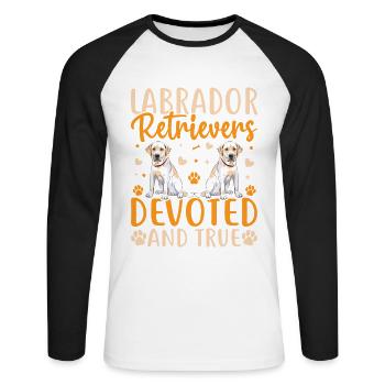 Labrador Retrievers devoted and true - Unisex Long Sleeve Baseball T-Shirt - white/black - Front - Nik (191cm)