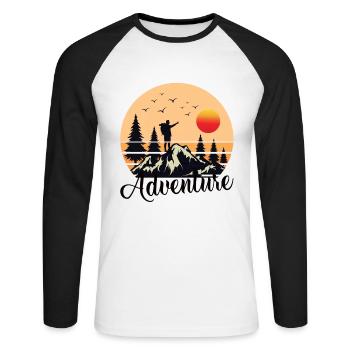 Alpinisme Alpinistes Randonneurs Randonneurs - T-shirt baseball manches longues Homme - blanc/noir - Devant - Nik (191cm)