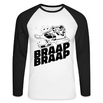 Braap Braap Snowmobile Riding Snowmobile Racer - Unisex Baseballshirt langarm - Weiß/Schwarz - Vorne - Nik (191cm)