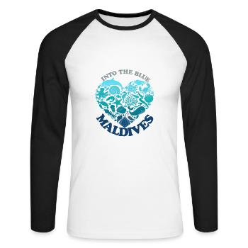 MALDIVES - T-shirt baseball manches longues Homme - blanc/noir - Devant - Nik (191cm)