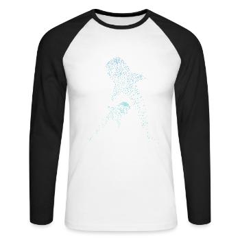 Walhai Whale Shark - Unisex Baseballshirt langarm - Weiß/Schwarz - Vorne - Nik (191cm)