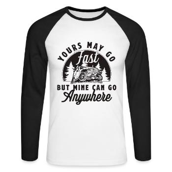 Le vôtre peut aller vite mais le mien Roadtrip Off-Road Racer - T-shirt baseball manches longues Homme - blanc/noir - Devant - Nik (191cm)
