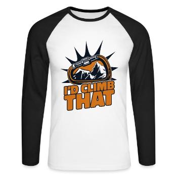 I'd Climb That Alpinklettern Sportklettern - Unisex Baseballshirt langarm - Weiß/Schwarz - Vorne - Nik (191cm)