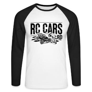 RC Cars RD Remote Controlled Car Lover RC Racer - T-shirt baseball manches longues Homme - blanc/noir - Devant - Nik (191cm)