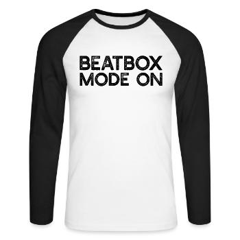 Beatboxing - Beatbox Mode On - Unisex Long Sleeve Baseball T-Shirt - white/black - Front - Nik (191cm)