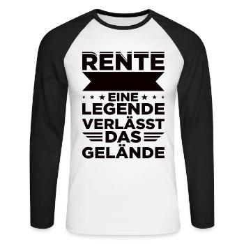 Rente Eine Legende Verlässt Das Gelände - Unisex Baseballshirt langarm - Weiß/Schwarz - Vorne - Nik (191cm)