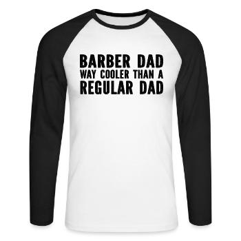 Barber Dad Way Plus cool qu’un père ordinaire - T-shirt baseball manches longues Homme - blanc/noir - Devant - Nik (191cm)