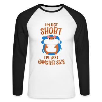 I'm Not Short I'm Hamster Size Dwarf Hamster - Unisex Long Sleeve Baseball T-Shirt - white/black - Front - Nik (191cm)