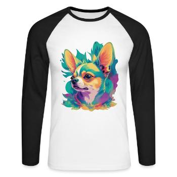Chihuahua Dog Dog Design Pet Dog Love - Unisex Long Sleeve Baseball T-Shirt - white/black - Front - Nik (191cm)