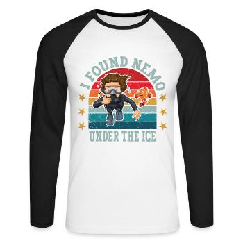 Ich Habe Nemo Under The Ice, Ice Diver Gefunden - Unisex Baseballshirt langarm - Weiß/Schwarz - Vorne - Nik (191cm)