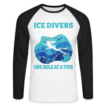huards brisant le trou de glace trou par trou, - T-shirt baseball manches longues Homme - blanc/noir - Devant - Nik (191cm)
