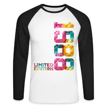 38TH BIRTHDAY LIMITED EDITION 1988 - Unisex Long Sleeve Baseball T-Shirt - white/black - Front - Nik (191cm)