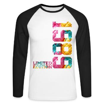 37TH BIRTHDAY LIMITED EDITION 1989 - Unisex Long Sleeve Baseball T-Shirt - white/black - Front - Nik (191cm)