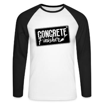 Concrete Finisher Mason Masonry Concrete Finishers - Unisex Baseballshirt langarm - Weiß/Schwarz - Vorne - Nik (191cm)