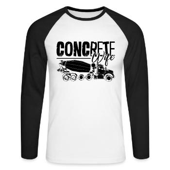 Concrete Wife Masonry Concreter Concrete Workers - Unisex Baseballshirt langarm - Weiß/Schwarz - Vorne - Nik (191cm)