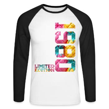 46TH BIRTHDAY LIMITED EDITION 1980 - Unisex Long Sleeve Baseball T-Shirt - white/black - Front - Nik (191cm)