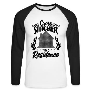 Cross Stitcher In Needlepoint Cross Stitch Lover - Unisex Long Sleeve Baseball T-Shirt - white/black - Front - Nik (191cm)