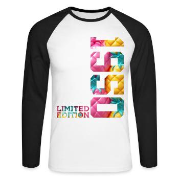 76E ANNIVERSAIRE ÉDITION LIMITÉE 1950 - T-shirt baseball manches longues Homme - blanc/noir - Devant - Nik (191cm)