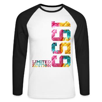 67E ANNIVERSAIRE ÉDITION LIMITÉE 1959 - T-shirt baseball manches longues Homme - blanc/noir - Devant - Nik (191cm)