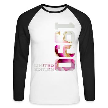 36TH BIRTHDAY 36 YEARS LIMITED EDITION 1990 - Unisex Long Sleeve Baseball T-Shirt - white/black - Front - Nik (191cm)