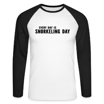 Snorkeling - Every Day Is Snorkeling Day - Snorkel - Unisex Baseballshirt langarm - Weiß/Schwarz - Vorne - Nik (191cm)
