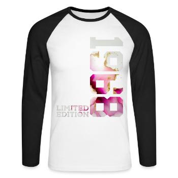 58TH BIRTHDAY 58 YEARS LIMITED EDITION 1968 - Unisex Long Sleeve Baseball T-Shirt - white/black - Front - Nik (191cm)