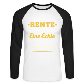Humor Geschenk Rentner 2025, Rentner Im Jahr 2025 - Unisex Baseballshirt langarm - Weiß/Schwarz - Vorne - Nik (191cm)
