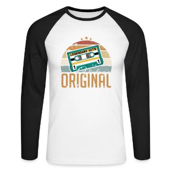 Juli 2007 Jahrgang Vintage Geburtstag Juli 2007 - Unisex Baseballshirt langarm - Weiß/Schwarz - Vorne - Nik (191cm)