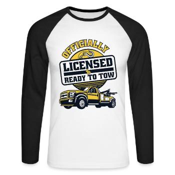 Officially Licensed Ready To Tow Tow Tow Truck - Unisex Long Sleeve Baseball T-Shirt - white/black - Front - Nik (191cm)