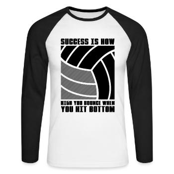 Success Is How Volleyball Coach Volleyball Player - Unisex Long Sleeve Baseball T-Shirt - white/black - Front - Nik (191cm)