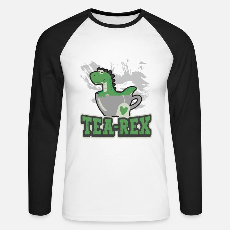 Tee-Experte Teetrinker Teesüchtiger Tee-Enthusiast - Unisex Baseballshirt langarm - Weiß/Schwarz