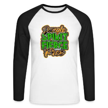 Je ne fais pas d’erreurs en cuisine; Je crée - T-shirt baseball manches longues Homme - blanc/noir - Devant - Nik (191cm)
